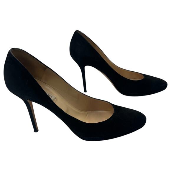 Jimmy Choo Aimee Suede Platform Pumps Heels Black Sz 11 - Picture 1 of 10